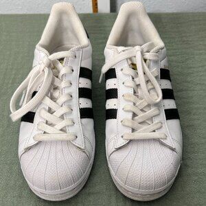 Adidas White w Black Stripes Women's Superstar ADV Athletic Shoes